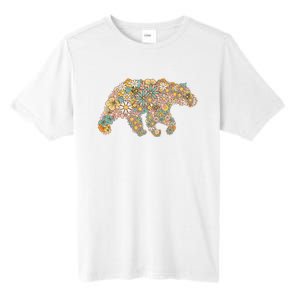 Retro Groovy Floral Bear Spring Nature Bear Lovers Tall Fusion ChromaSoft Performance T-Shirt