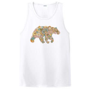 Retro Groovy Floral Bear Spring Nature Bear Lovers PosiCharge Competitor Tank