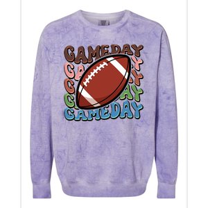 Retro Gameday Football Sports Fan Colorblast Crewneck Sweatshirt