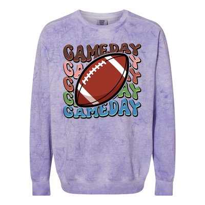 Retro Gameday Football Sports Fan Colorblast Crewneck Sweatshirt