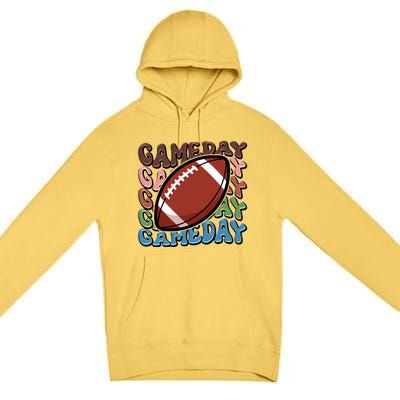 Retro Gameday Football Sports Fan Premium Pullover Hoodie