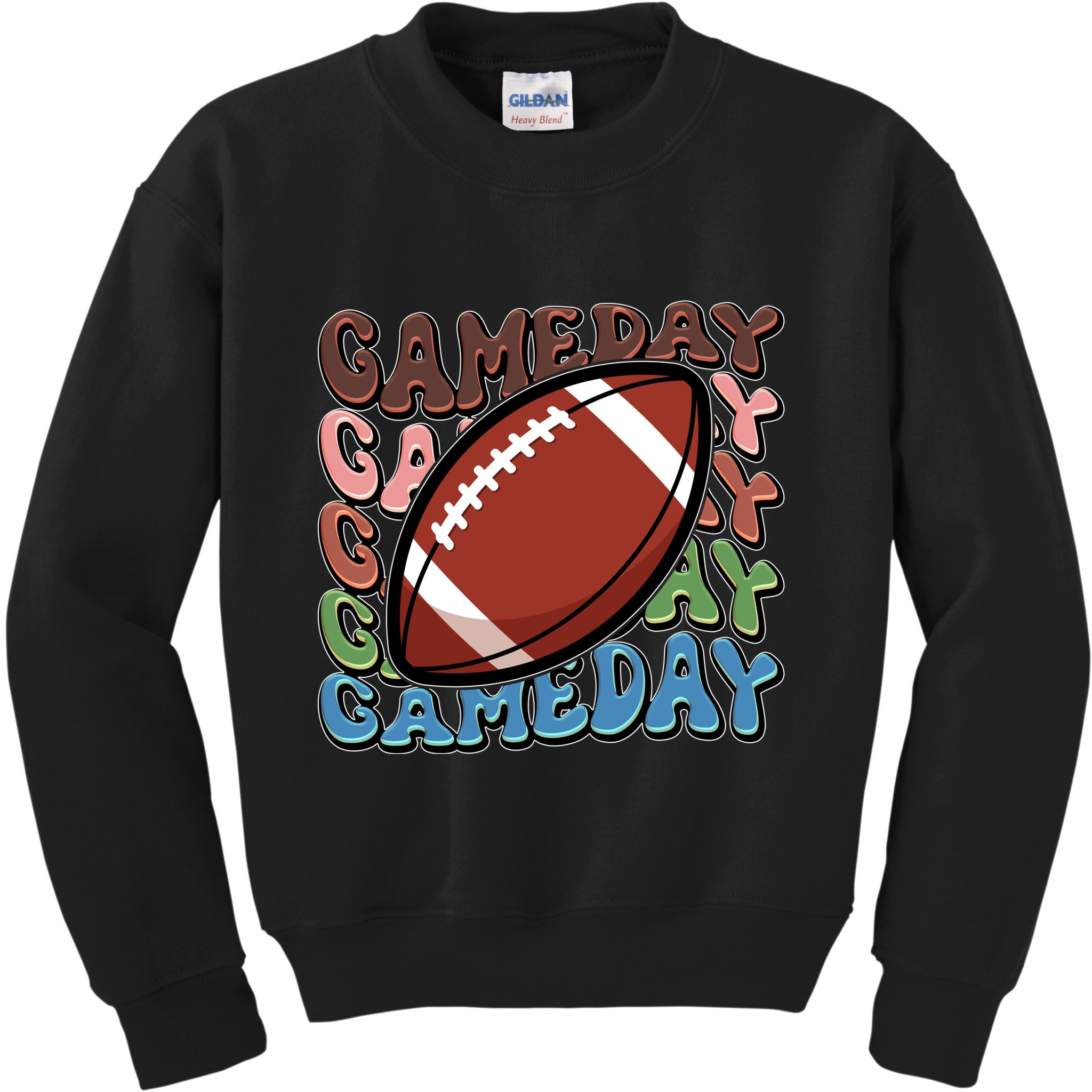 Retro Gameday Football Sports Fan Kids Sweatshirt