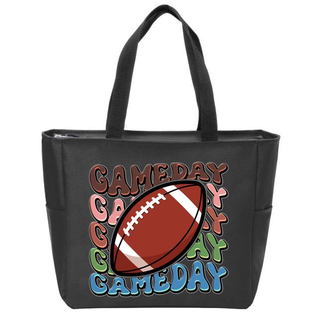 Retro Gameday Football Sports Fan Zip Tote Bag