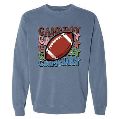 Retro Gameday Football Sports Fan Garment-Dyed Sweatshirt