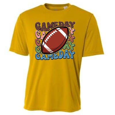 Retro Gameday Football Sports Fan Cooling Performance Crew T-Shirt