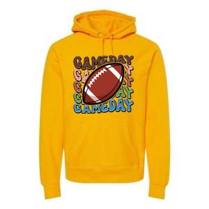 Retro Gameday Football Sports Fan Premium Hoodie