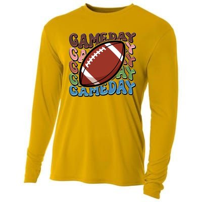 Retro Gameday Football Sports Fan Cooling Performance Long Sleeve Crew