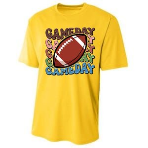 Retro Gameday Football Sports Fan Performance Sprint T-Shirt