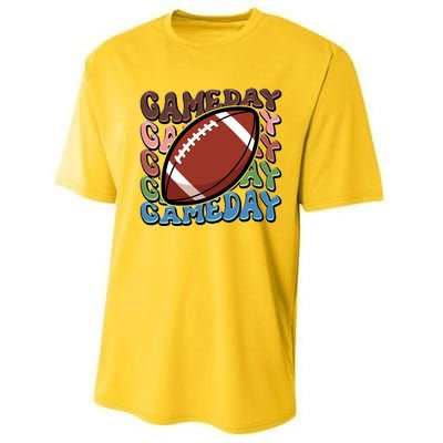 Retro Gameday Football Sports Fan Performance Sprint T-Shirt