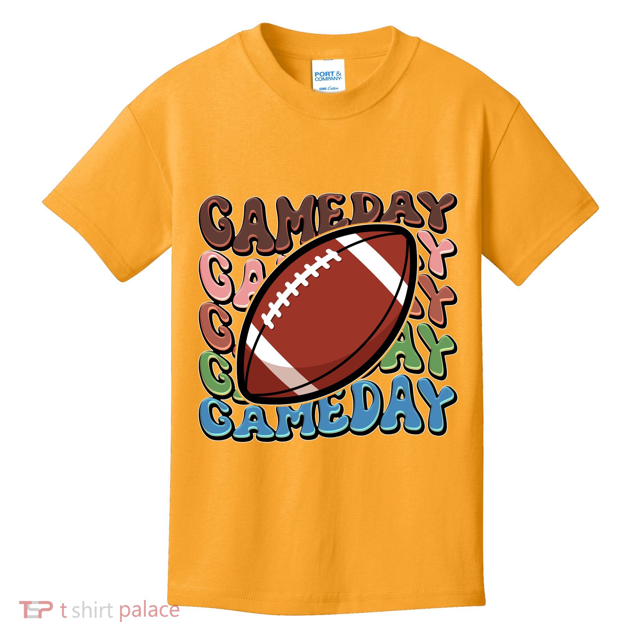 Retro Gameday Football Sports Fan Kids T-Shirt