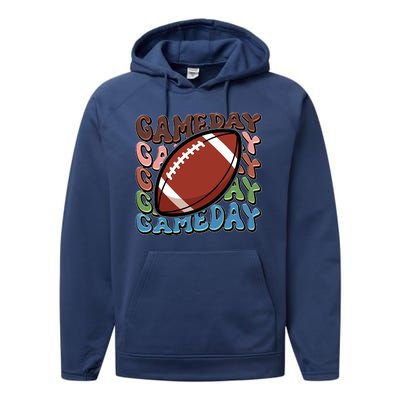 Retro Gameday Football Sports Fan Performance Fleece Hoodie