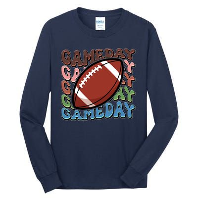 Retro Gameday Football Sports Fan Tall Long Sleeve T-Shirt