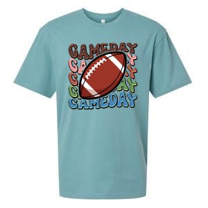 Retro Gameday Football Sports Fan Sueded Cloud Jersey T-Shirt