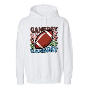 Retro Gameday Football Sports Fan Garment-Dyed Fleece Hoodie