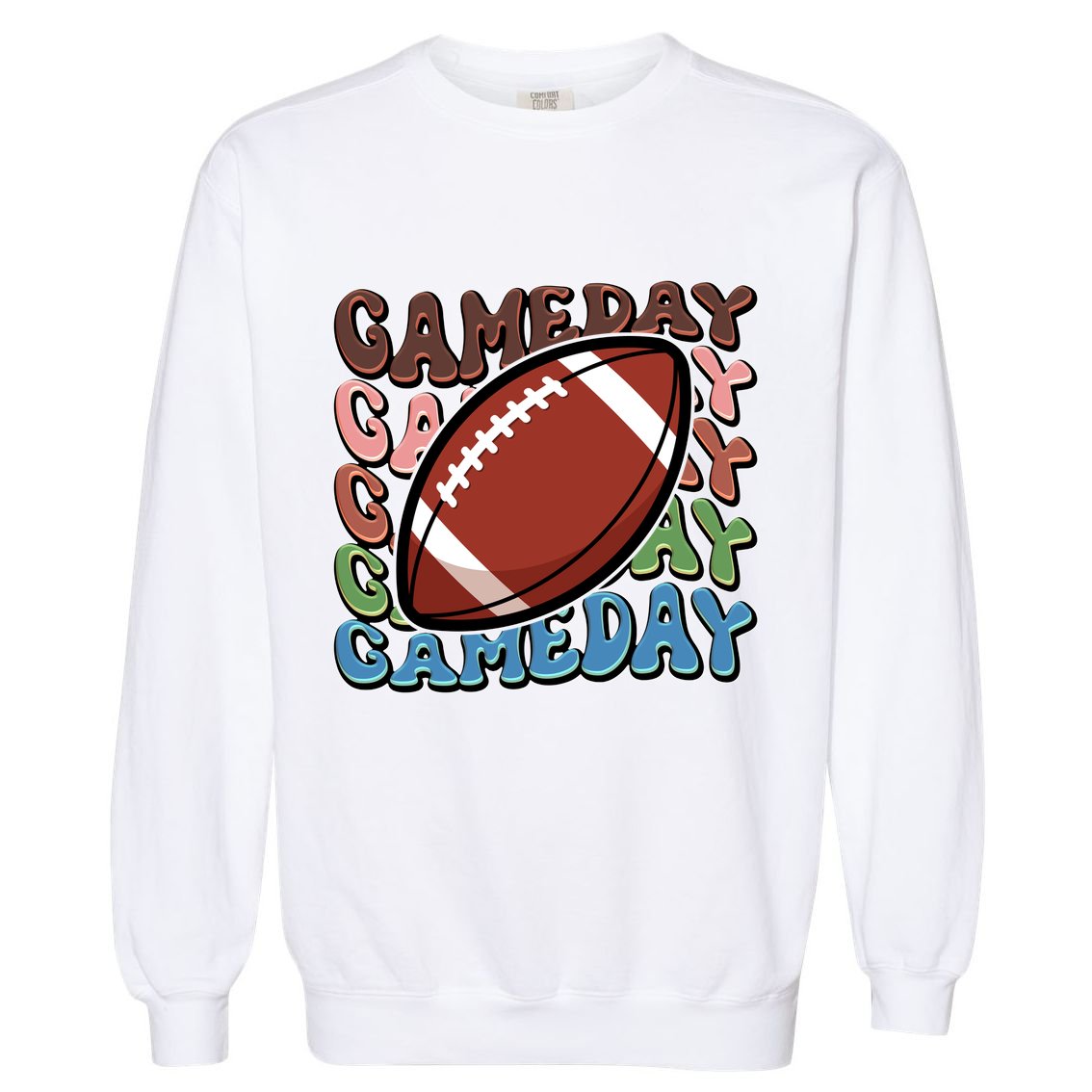 Retro Gameday Football Sports Fan Garment-Dyed Sweatshirt