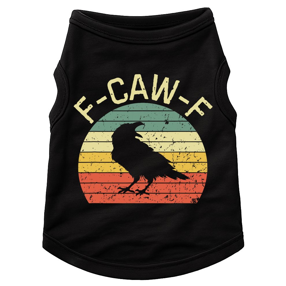 Retro Grunge F-Caw-F Black Crow Black Bird Cawing  Doggie Tank