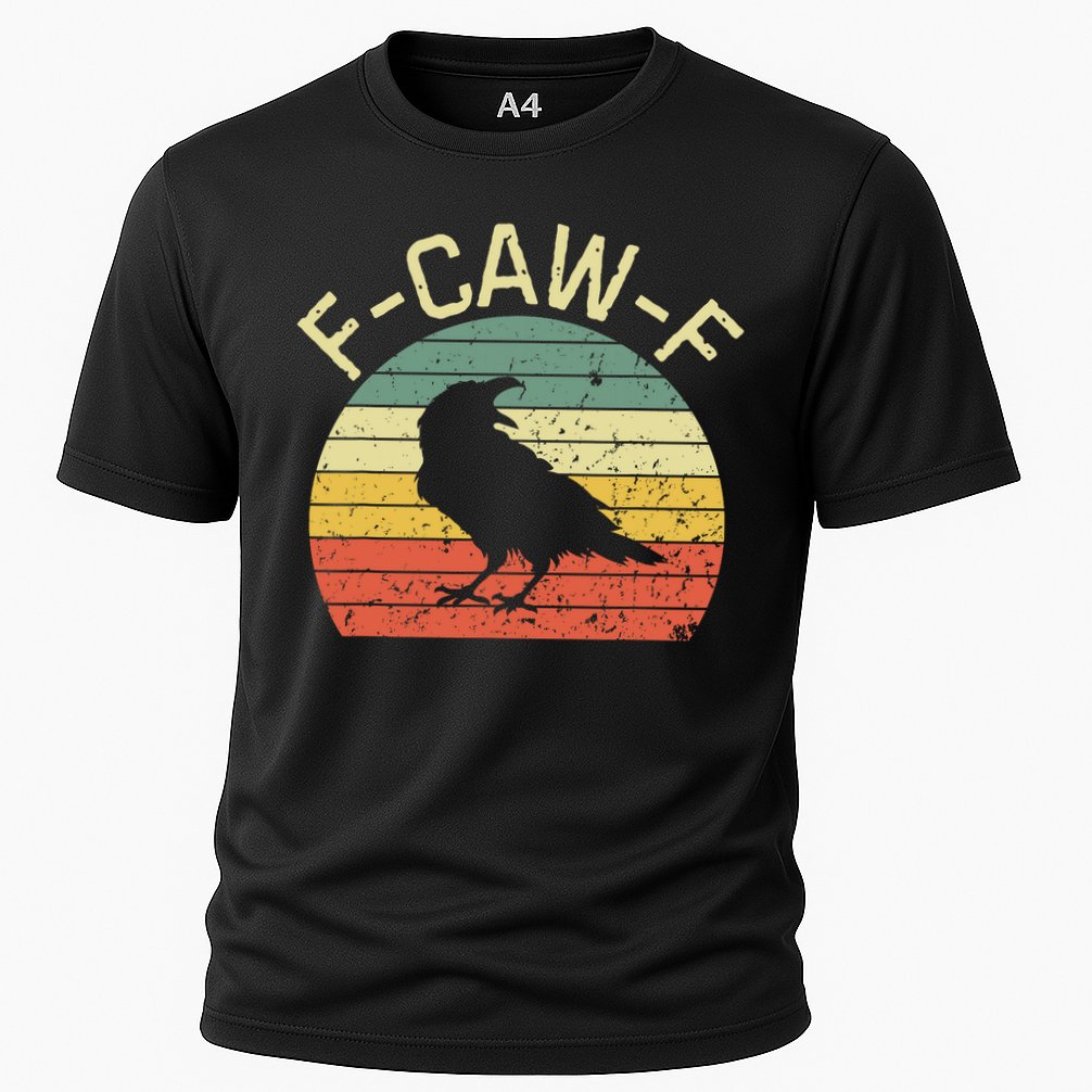 Retro Grunge F-Caw-F Black Crow Black Bird Cawing  Performance Shirt