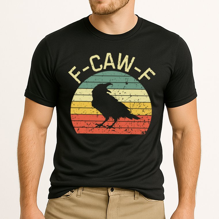 Retro Grunge F-Caw-F Black Crow Black Bird Cawing  Performance Shirt
