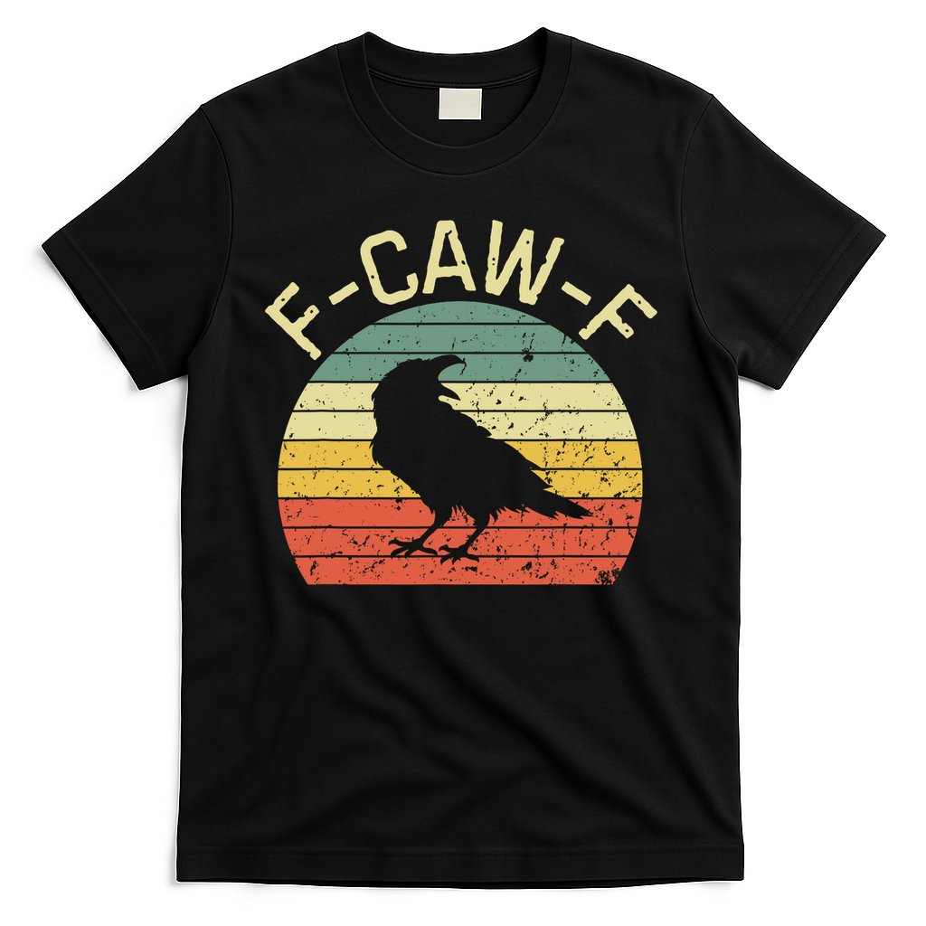 Retro Grunge F-Caw-F Black Crow Black Bird Cawing  T-Shirt