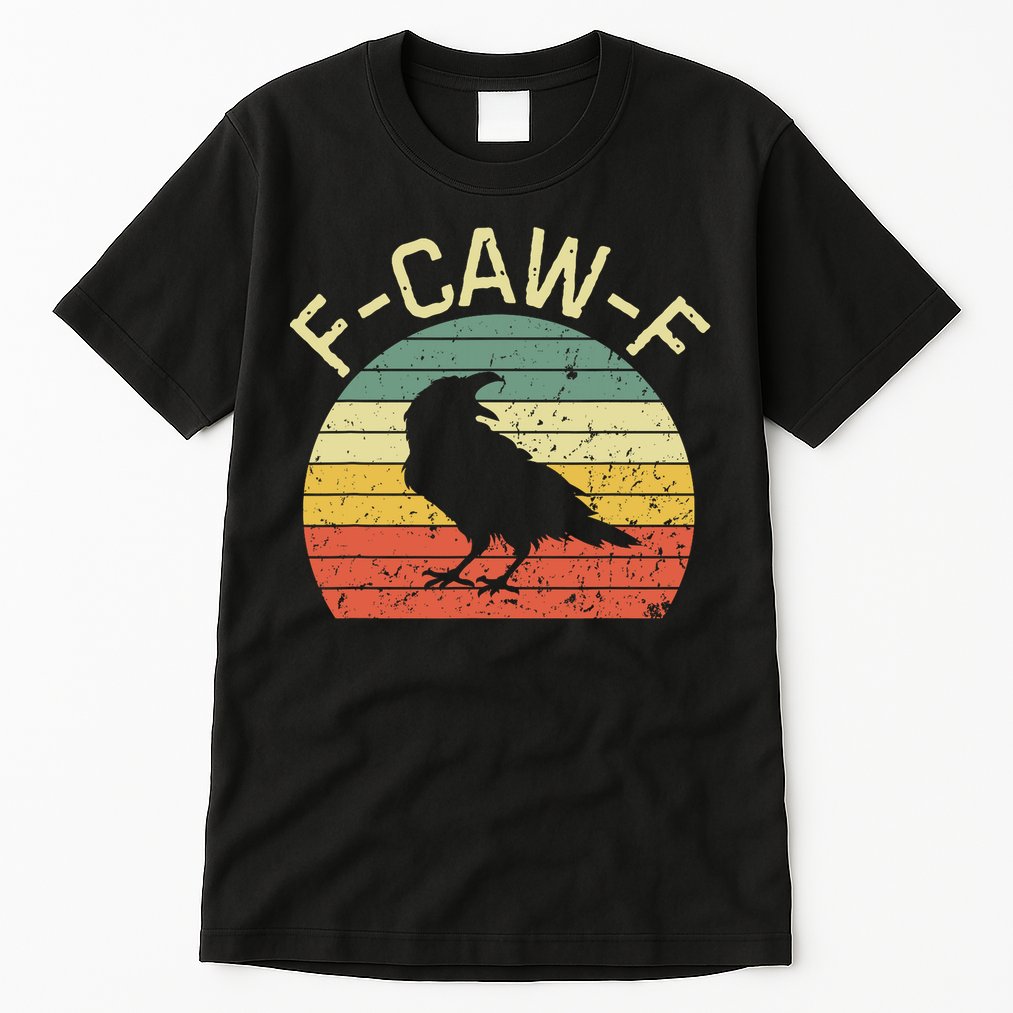 Retro Grunge F-Caw-F Black Crow Black Bird Cawing  Tall T-Shirt