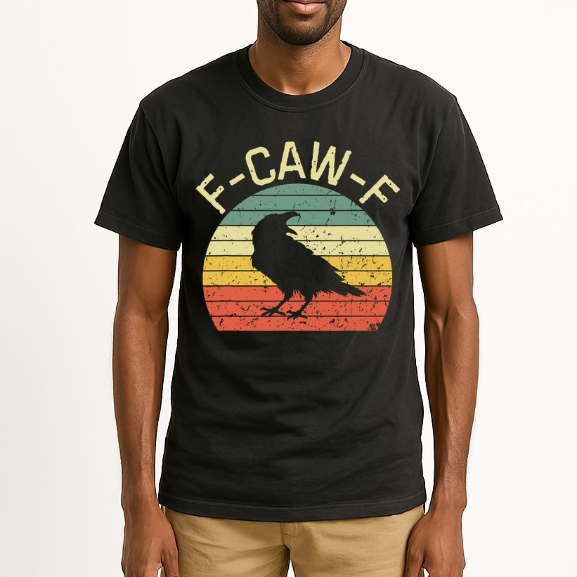 Retro Grunge F-Caw-F Black Crow Black Bird Cawing  Tall T-Shirt