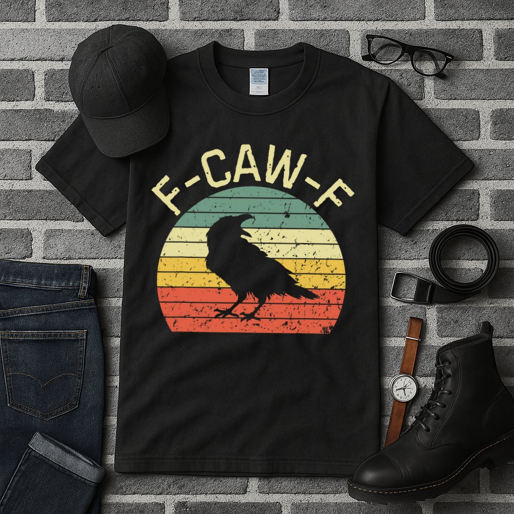Retro Grunge F-Caw-F Black Crow Black Bird Cawing  Tall T-Shirt
