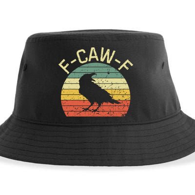 Retro Grunge F-Caw-F Black Crow Black Bird Cawing  Sustainable Bucket Hat