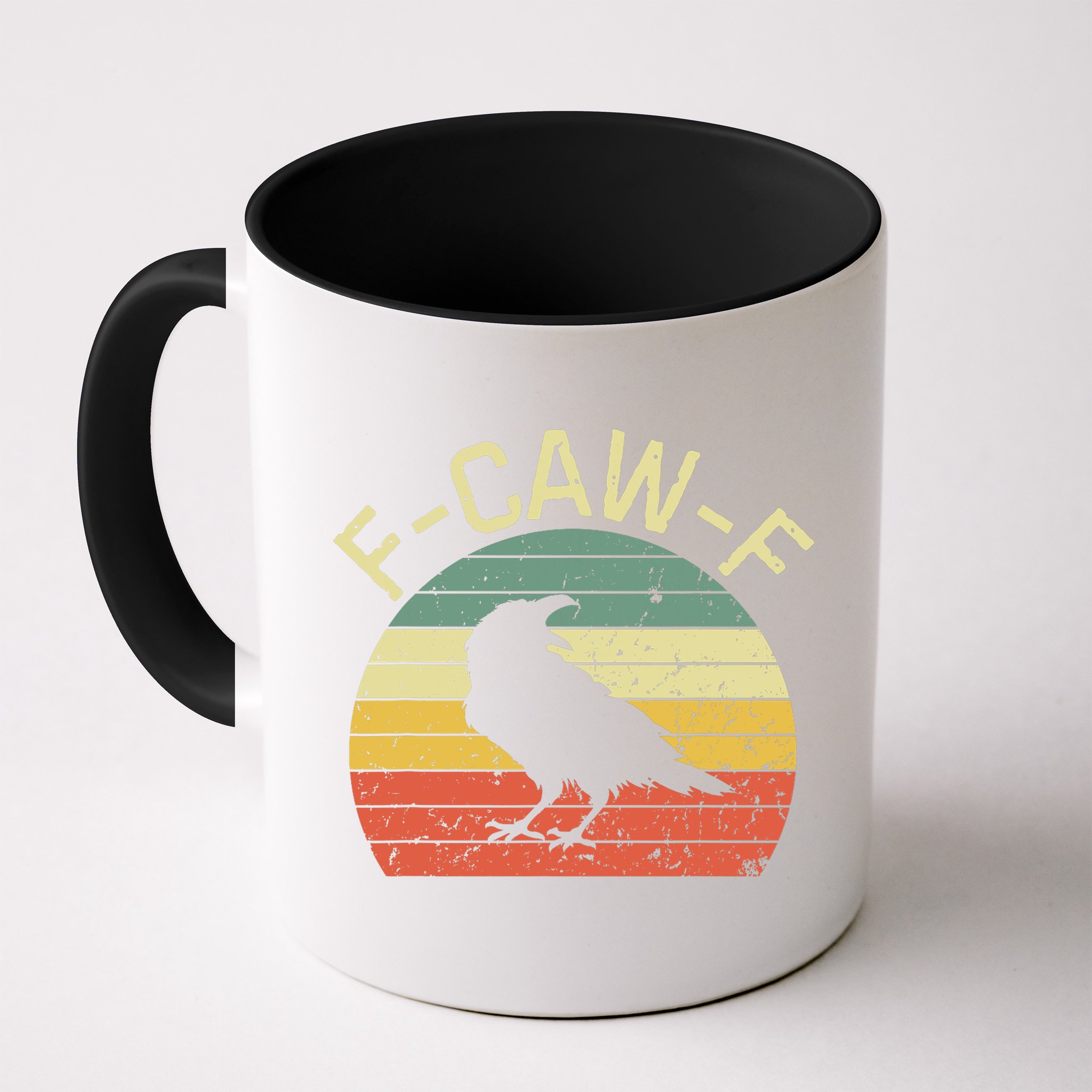 Retro Grunge F-Caw-F Black Crow Black Bird Cawing  Mug