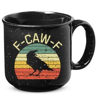 Retro Grunge F-Caw-F Black Crow Black Bird Cawing  15oz Campfire Ceramic Mug