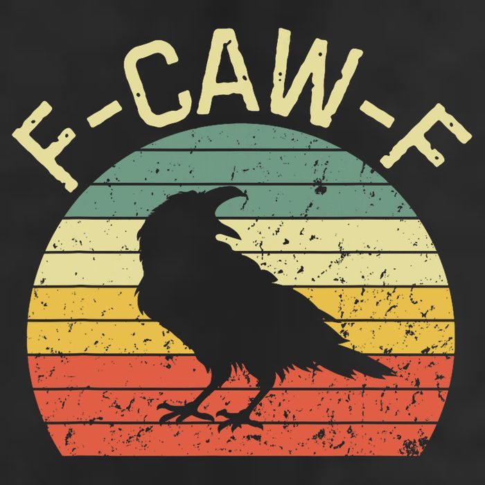 Retro Grunge F-Caw-F Black Crow Black Bird Cawing  15oz Campfire Ceramic Mug