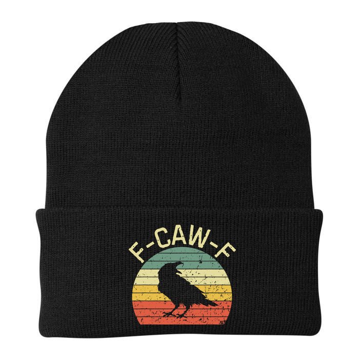 Retro Grunge F-Caw-F Black Crow Black Bird Cawing  Beanie