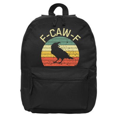 Retro Grunge F-Caw-F Black Crow Black Bird Cawing  16 in Basic Backpack