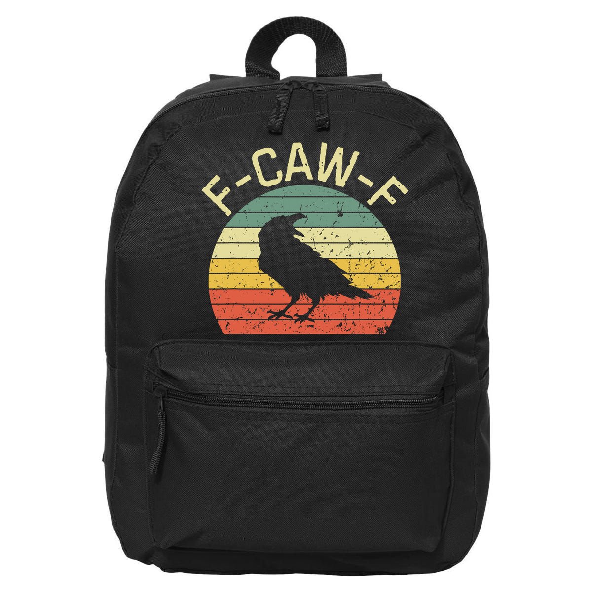 Retro Grunge F-Caw-F Black Crow Black Bird Cawing  16 in Basic Backpack