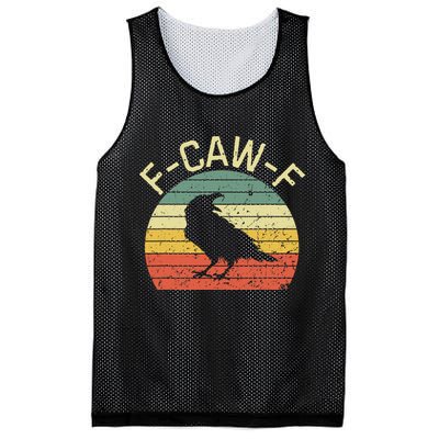 Retro Grunge F-Caw-F Black Crow Black Bird Cawing  Mesh Reversible Basketball Jersey Tank