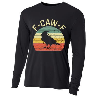 Retro Grunge F-Caw-F Black Crow Black Bird Cawing  Cooling Performance Long Sleeve Crew