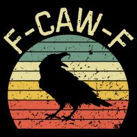 Retro Grunge F-Caw-F Black Crow Black Bird Cawing  Poster
