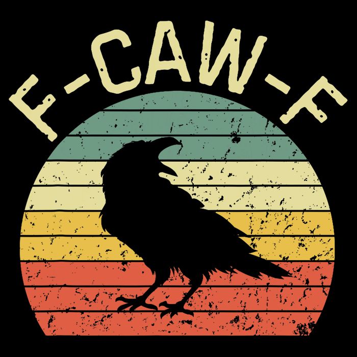 Retro Grunge F-Caw-F Black Crow Black Bird Cawing  Poster