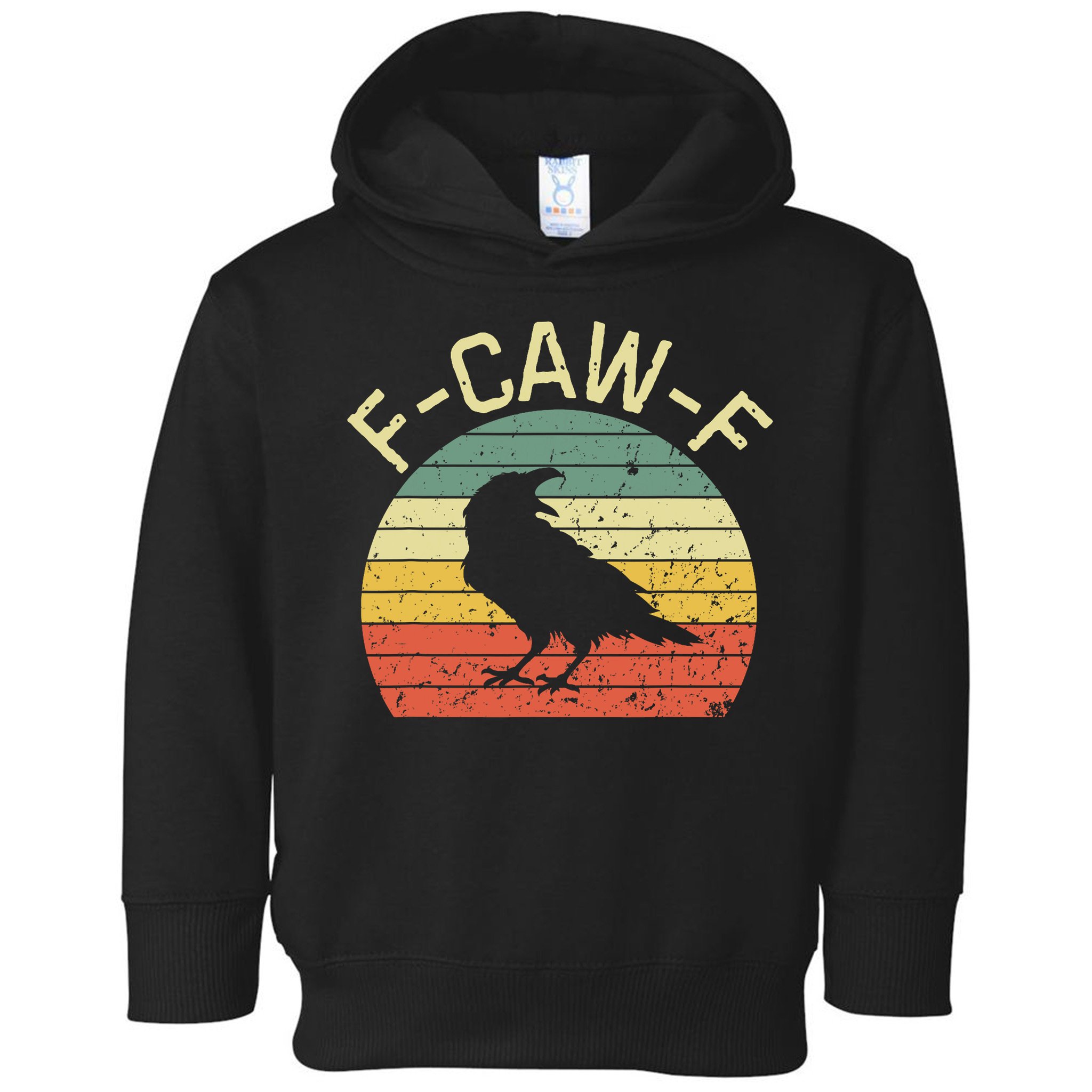 Retro Grunge F-Caw-F Black Crow Black Bird Cawing  Toddler Hoodie