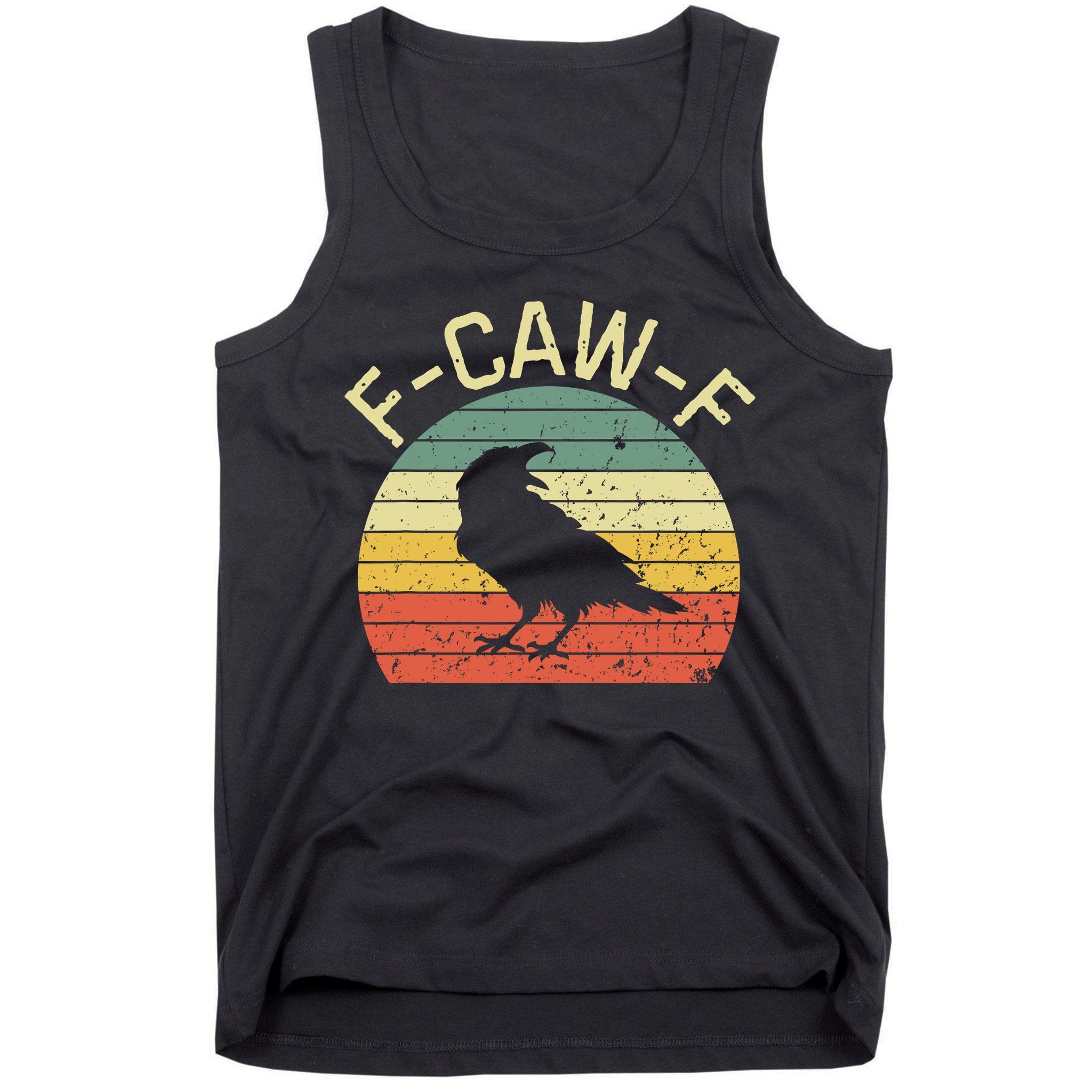 Retro Grunge F-Caw-F Black Crow Black Bird Cawing  Tank Top