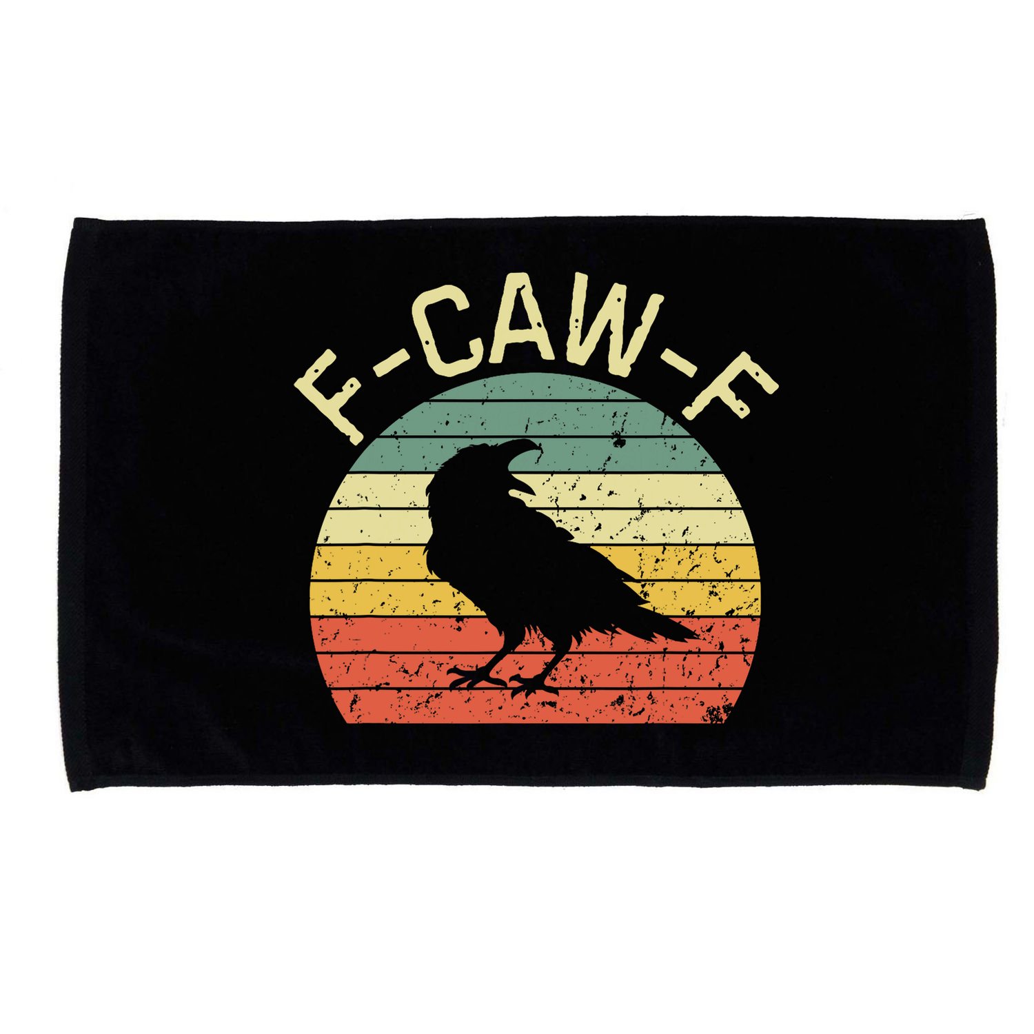 Retro Grunge F-Caw-F Black Crow Black Bird Cawing  Microfiber Hand Towel