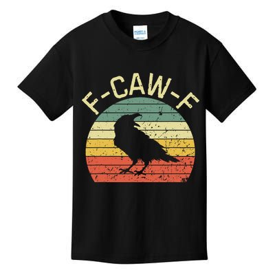 Retro Grunge F-Caw-F Black Crow Black Bird Cawing  Kids T-Shirt