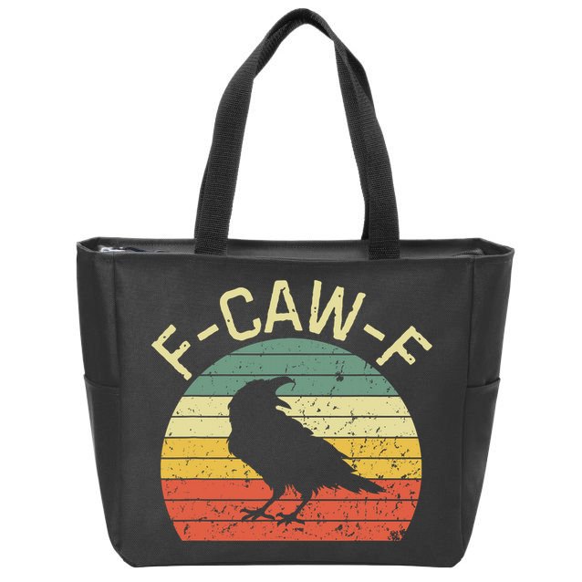 Retro Grunge F-Caw-F Black Crow Black Bird Cawing  Zip Tote Bag
