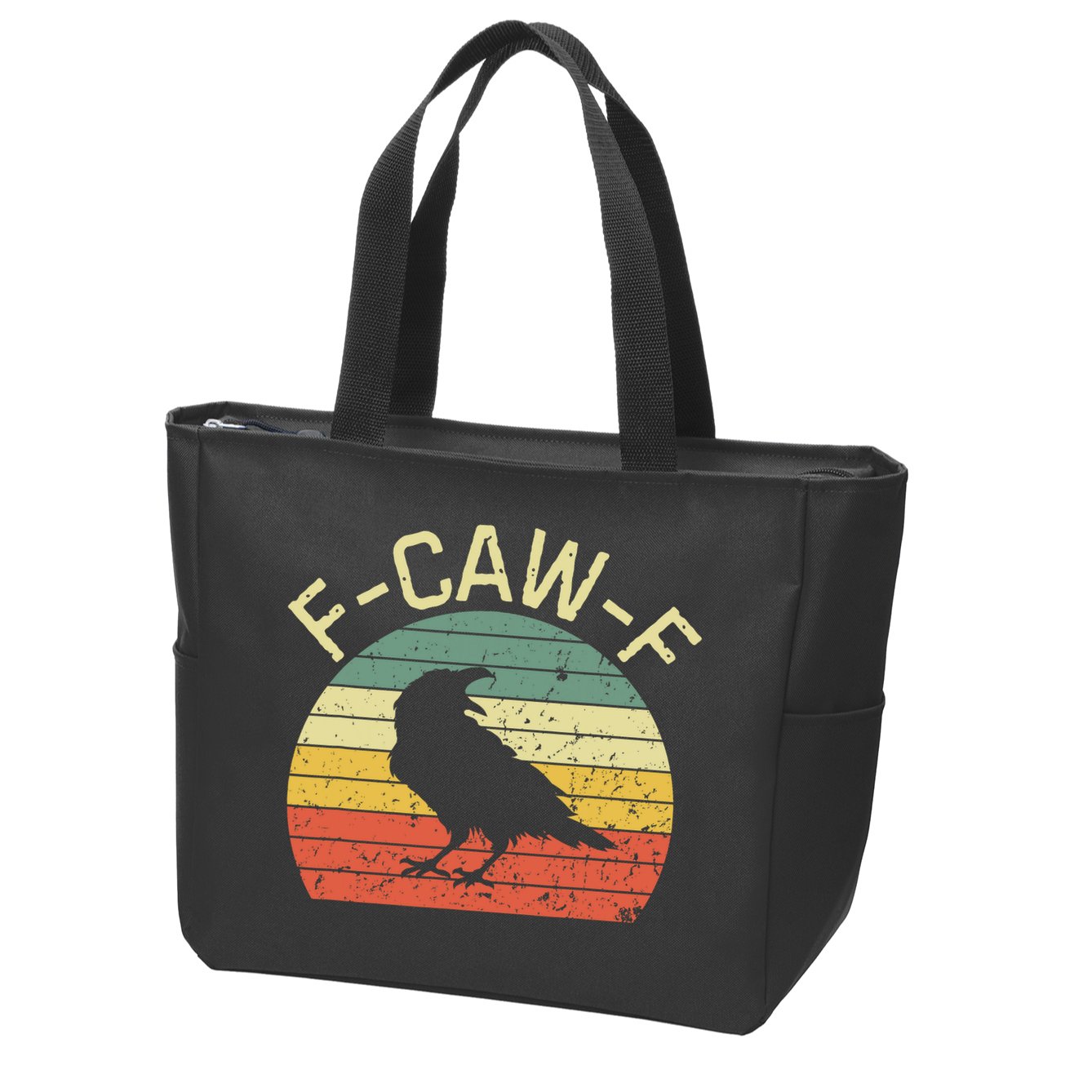 Retro Grunge F-Caw-F Black Crow Black Bird Cawing  Zip Tote Bag