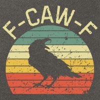 Retro Grunge F-Caw-F Black Crow Black Bird Cawing  Cotton Canvas Backpack