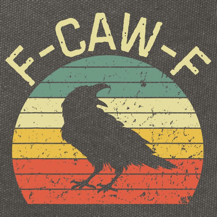 Retro Grunge F-Caw-F Black Crow Black Bird Cawing  Cotton Canvas Backpack