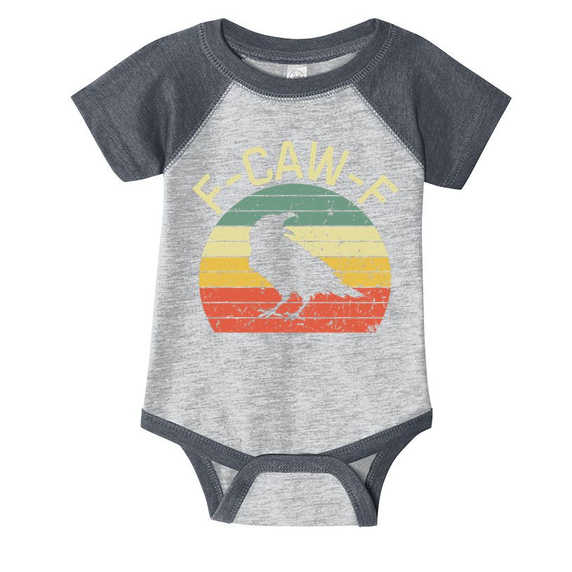 Retro Grunge F-Caw-F Black Crow Black Bird Cawing  Infant Baby Jersey Bodysuit