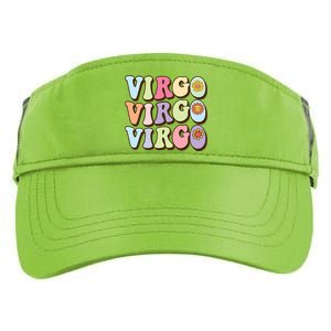 Retro Groovy Floral Virgo Zodiac Sign Birthday Horoscope Gift Adult Drive Performance Visor