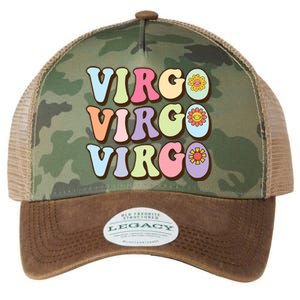 Retro Groovy Floral Virgo Zodiac Sign Birthday Horoscope Gift Legacy Tie Dye Trucker Hat