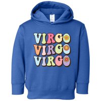 Retro Groovy Floral Virgo Zodiac Sign Birthday Horoscope Gift Toddler Hoodie