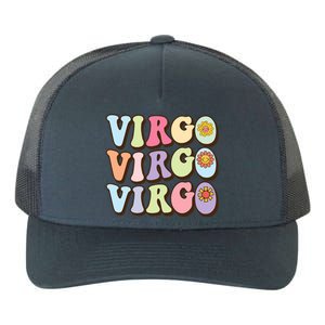 Retro Groovy Floral Virgo Zodiac Sign Birthday Horoscope Gift Yupoong Adult 5-Panel Trucker Hat